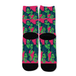Green Walking Zombie Print Long Socks