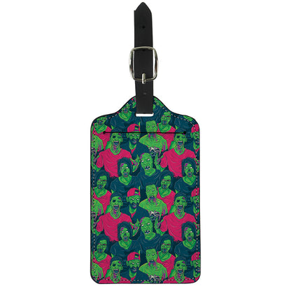 Green Walking Zombie Print Luggage Tag