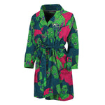 Green Walking Zombie Print Men's Bathrobe