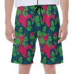 Green Walking Zombie Print Men's Beach Shorts