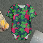 Green Walking Zombie Print Men's Bodysuit