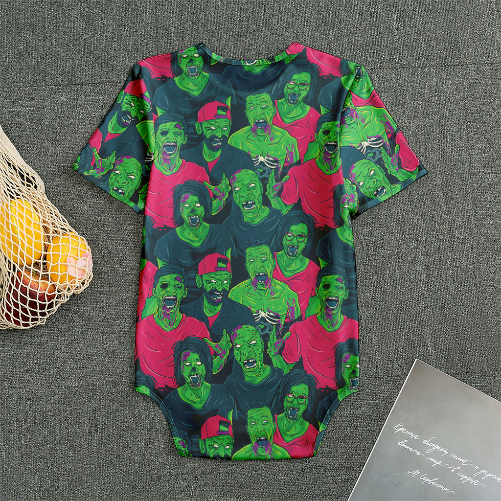 Green Walking Zombie Print Men's Bodysuit