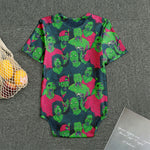 Green Walking Zombie Print Men's Bodysuit