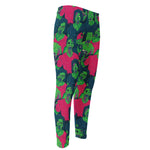 Green Walking Zombie Print Men's Compression Pants
