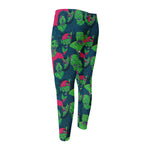 Green Walking Zombie Print Men's Compression Pants
