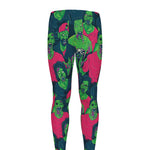 Green Walking Zombie Print Men's leggings