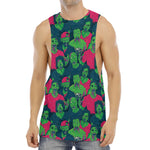 Green Walking Zombie Print Men's Muscle Tank Top