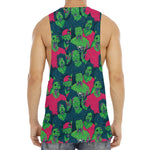 Green Walking Zombie Print Men's Muscle Tank Top