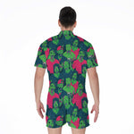Green Walking Zombie Print Men's Rompers