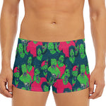 Green Walking Zombie Print Men's Short Boxer Briefs