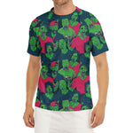 Green Walking Zombie Print Men's Short Sleeve Rash Guard