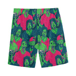 Green Walking Zombie Print Men's Sports Shorts