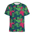 Green Walking Zombie Print Men's Athletic T-Shirt