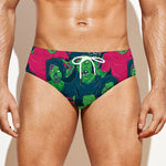Green Walking Zombie Print Men's Swim Briefs