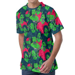 Green Walking Zombie Print Men's Velvet T-Shirt