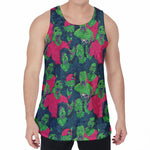 Green Walking Zombie Print Men's Velvet Tank Top