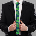 Green Walking Zombie Print Necktie