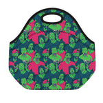 Green Walking Zombie Print Neoprene Lunch Bag