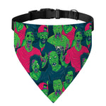 Green Walking Zombie Print Over The Collar Dog Bandana