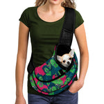 Green Walking Zombie Print Pet Sling Carrier