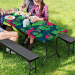 Green Walking Zombie Print Picnic Table Cover