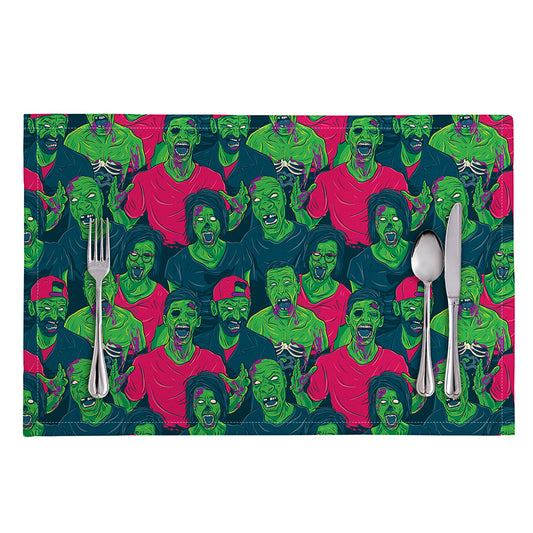 Green Walking Zombie Print Placemat