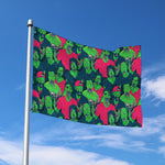 Green Walking Zombie Print Polyester Flag