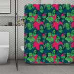 Green Walking Zombie Print Polyester Shower Curtain