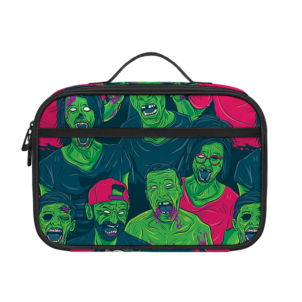 Green Walking Zombie Print Portable Lunch Bag