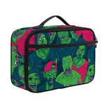 Green Walking Zombie Print Portable Lunch Bag