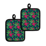 Green Walking Zombie Print Pot Holders