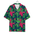 Green Walking Zombie Print Rayon Hawaiian Shirt