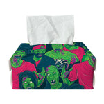Green Walking Zombie Print Rectangle Tissue Box Cover