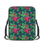 Green Walking Zombie Print Rectangular Crossbody Bag