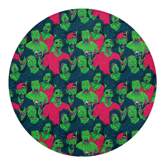 Green Walking Zombie Print Round Blanket