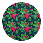 Green Walking Zombie Print Round Blanket