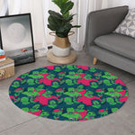Green Walking Zombie Print Round Rug