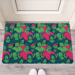 Green Walking Zombie Print Rubber Doormat
