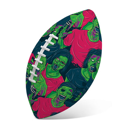 Green Walking Zombie Print Rugby Ball