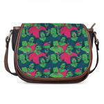 Green Walking Zombie Print Saddle Bag