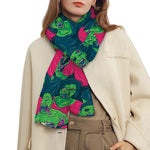 Green Walking Zombie Print Scarf