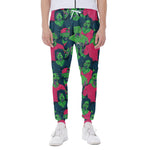 Green Walking Zombie Print Scuba Joggers