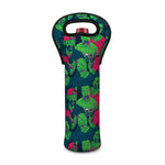 Green Walking Zombie Print Single Neoprene Wine Tote