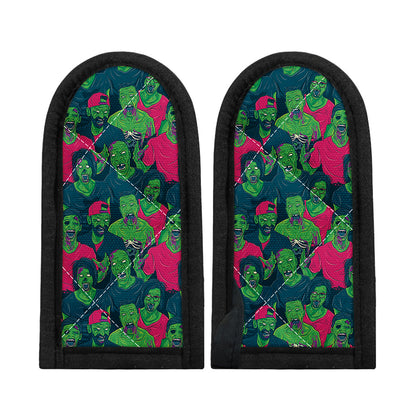 Green Walking Zombie Print Skillet Handle Cover