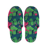 Green Walking Zombie Print Slippers
