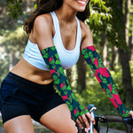 Green Walking Zombie Print Sun Protection Arm Sleeves