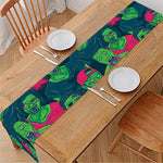 Green Walking Zombie Print Table Runner