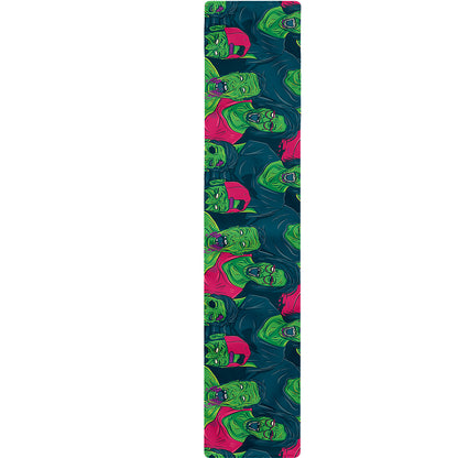 Green Walking Zombie Print Table Runner