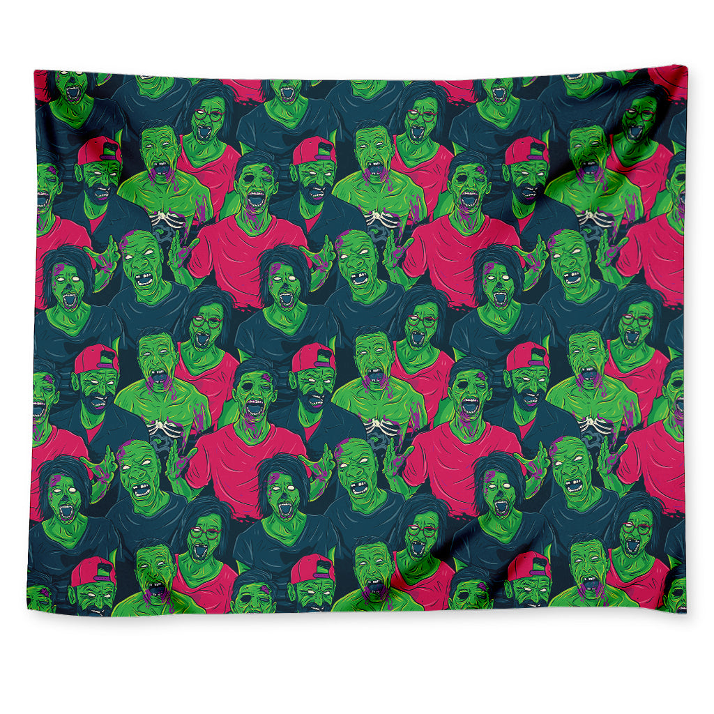 Green Walking Zombie Print Tapestry