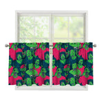 Green Walking Zombie Print Tier Curtains